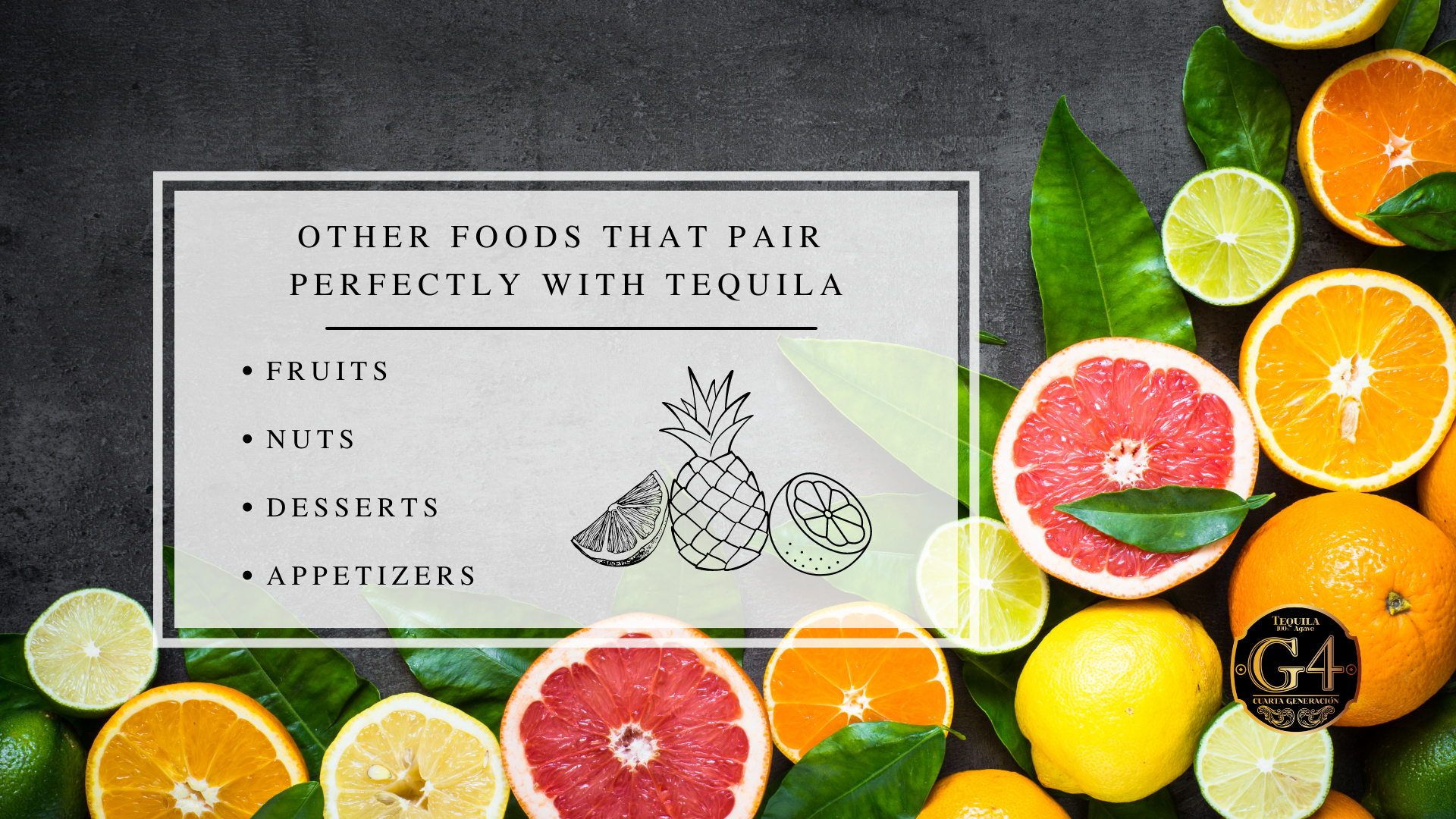 Infographic image of other foods that pair perfectly with tequila