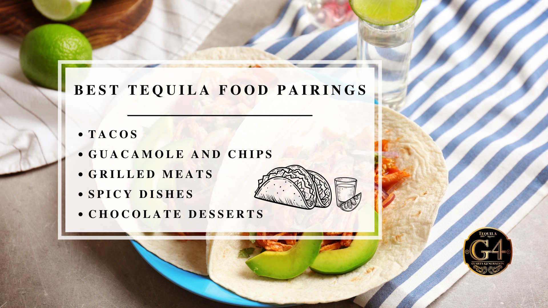 Infographic image of best tequila food pairings